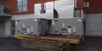 We replaced the roof tops with 2 new Trane Roof top units and cleaned up the site for easier service